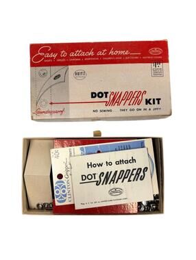 Vintage Dritz Dot Snappers Kit Sewing Notions & Collectibles 1940's 1950's